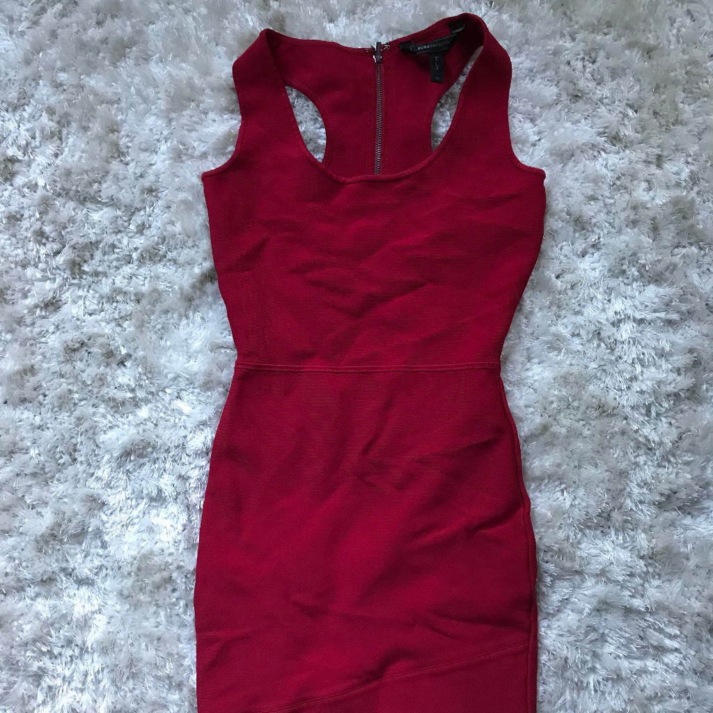 Bcbgmaxazria Red Sleeveless Dress